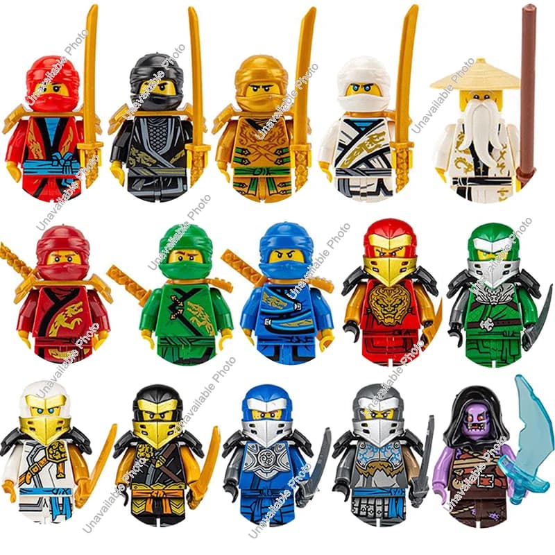 Jouets chauds figurines Ninja Garmadon Jay Zane Kai Nya Lloyd Samukai Cole Harumi Ultra Violet Pyro 