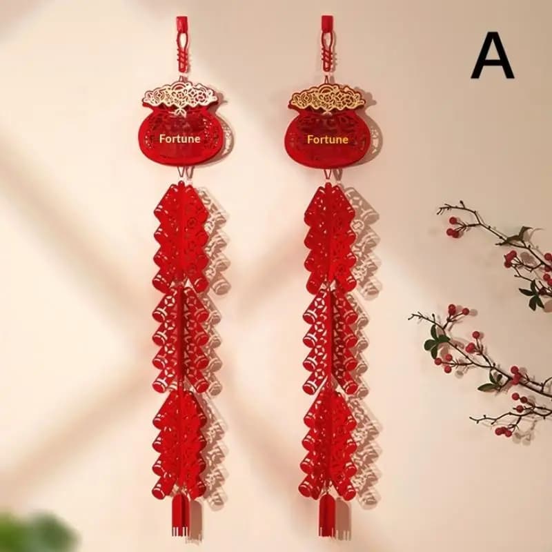 Pendentif pétard de l'année du cheval, Festival de printemps, nouvel an chinois, personnage porte-bo
