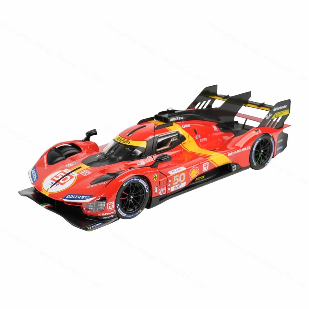 Bburago 1:18 Ferrari 499P LMH (2023 24H LE MANS CHAMPION) Voiture de course de Formule 1, modèle réd