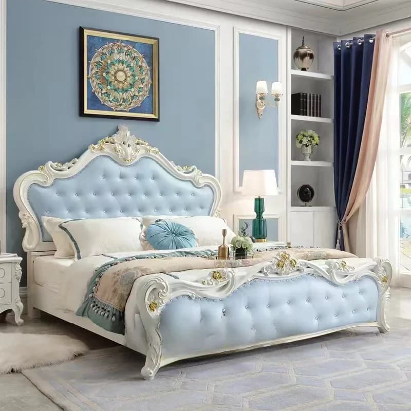 Tête De lit princesse, cadre De lit européen étanche, bases De sol, ensemble complet De luxe, meuble