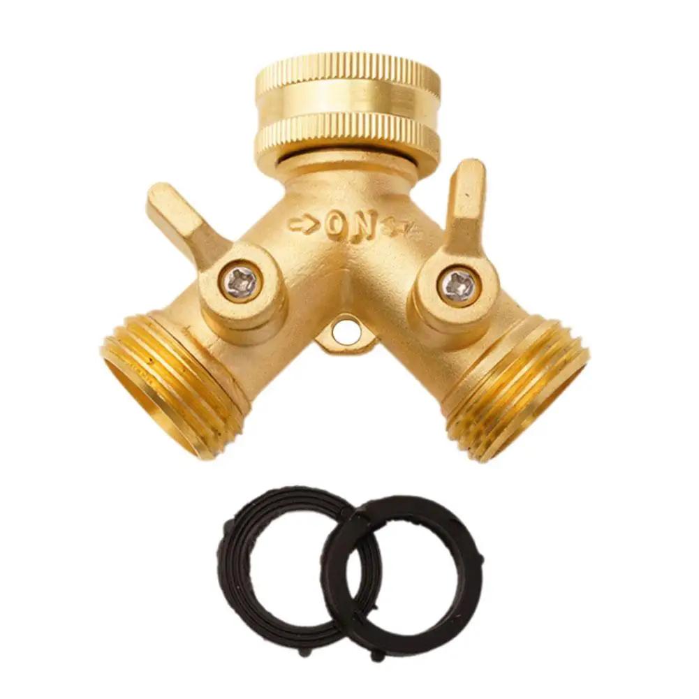 Connecteur en Y en laiton 3/4 po pour tuyau d'arrosage - Répartiteur d'eau pour robinet, accessoires
