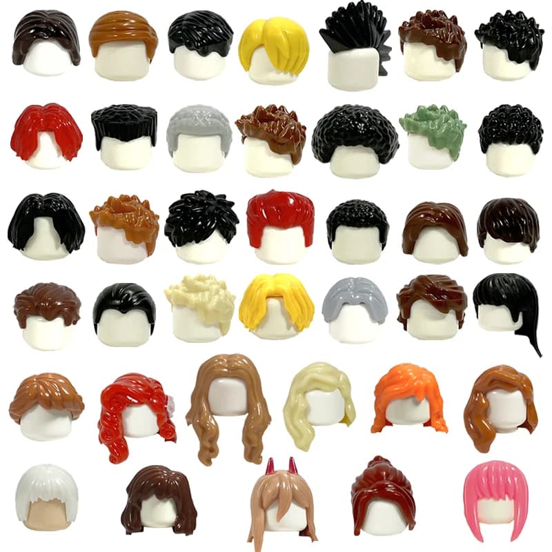KT Block Min Building Blocks Boy's Hair Girl's Hair Curly Hair Accessories MOC Figures Hair  Childre