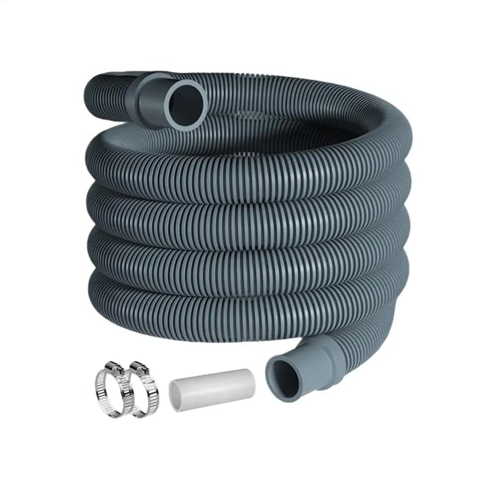 Tuyau de vidange pour machine à laver, 1 mètre, kit de tuyau de décharge avec collier de serrage et 