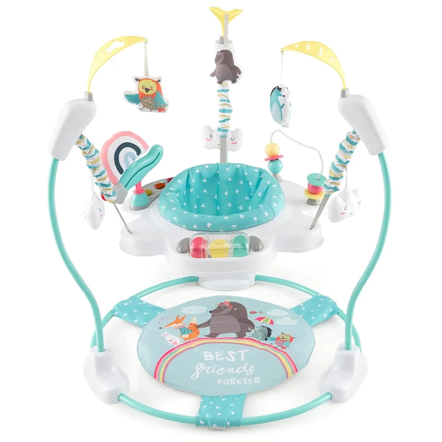 Baby Sky Jumperoo Trotteur pour bébé avec hauteurs réglables, jouets et boîte à musique, chaise gonf