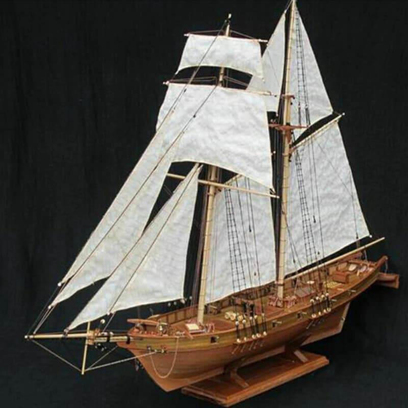 Kit de bateau en bois fait à la main, échelle 1:100, jouet d'assemblage, pour la décoration de la ma