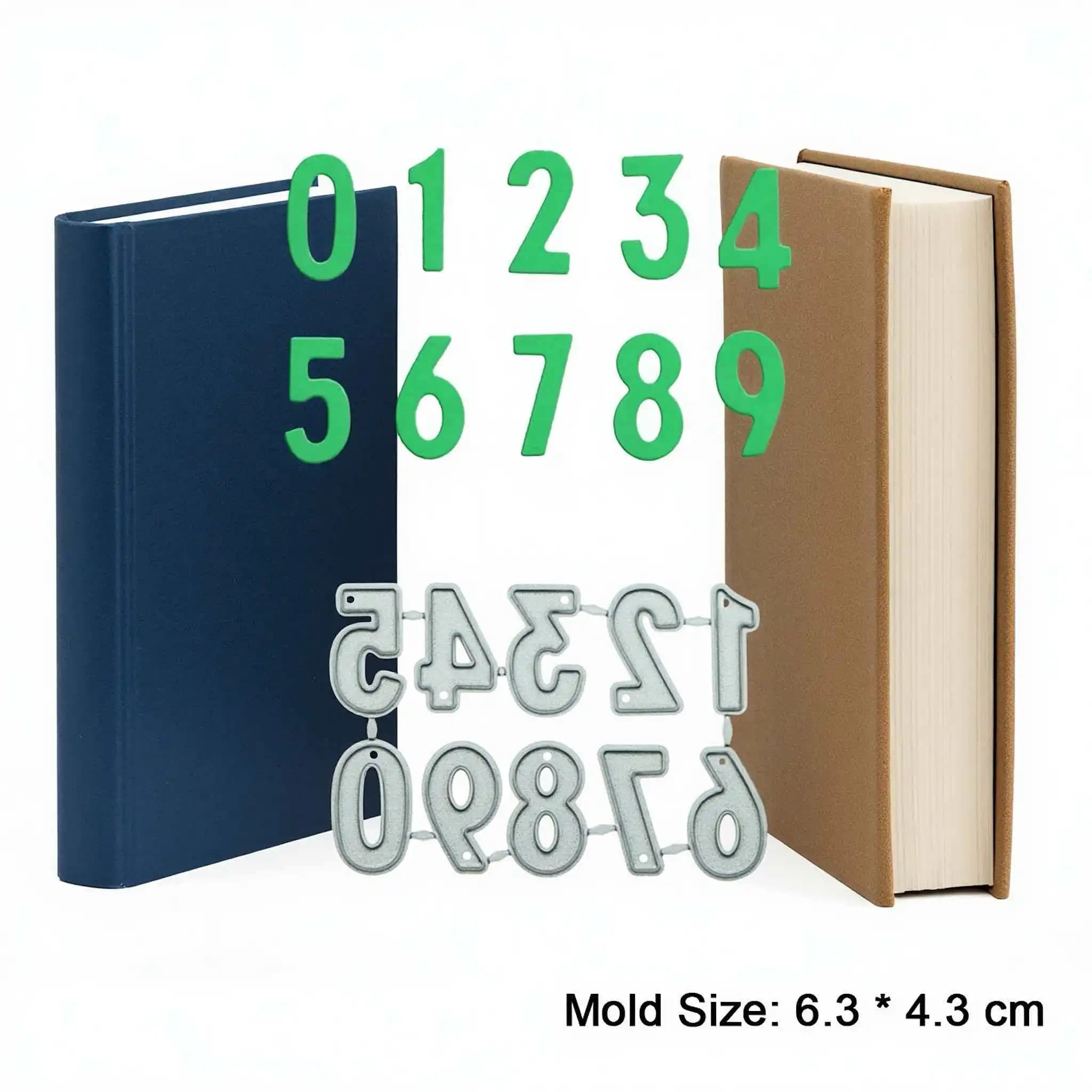 Matrices de découpe en métal chiffres arabes 0-9 pour scrapbooking, bricolage, cartes de vœux d'anni
