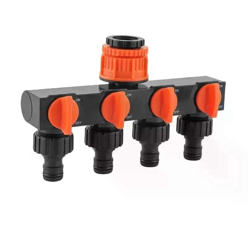 Raccord rapide femelle 4 voies pour robinet d'arrosage de jardin, distributeur d'eau pour irrigation