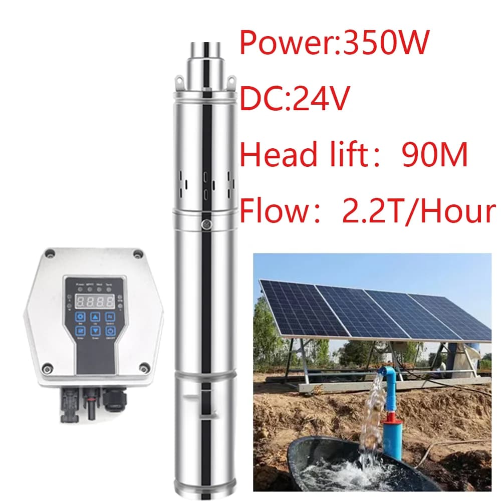 Pompe solaire de puits profond 750W 1000W 1200W, avec contrôleur MPPT, ensemble de capteurs de nivea