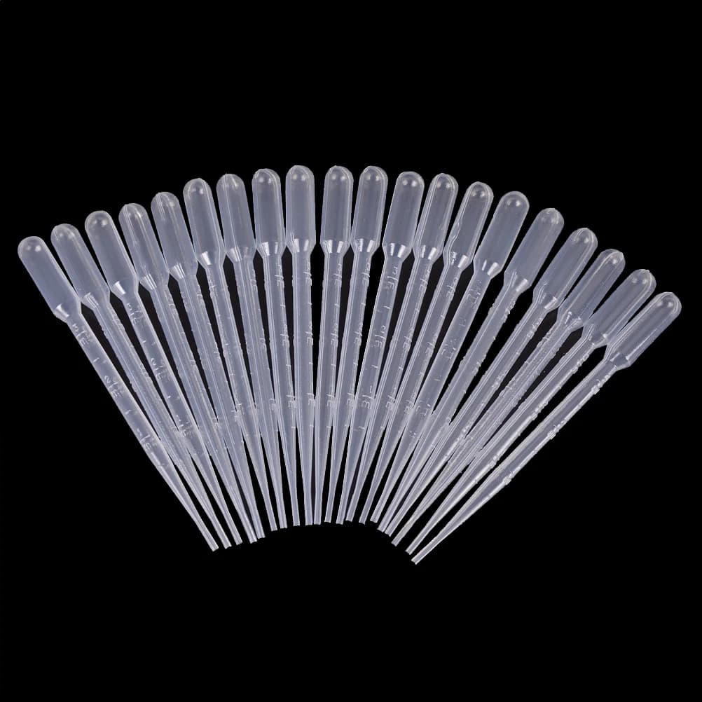 Ensemble de compte-gouttes jetables en plastique de 3ML, 20/40/60/100 pièces, pipettes graduées de t