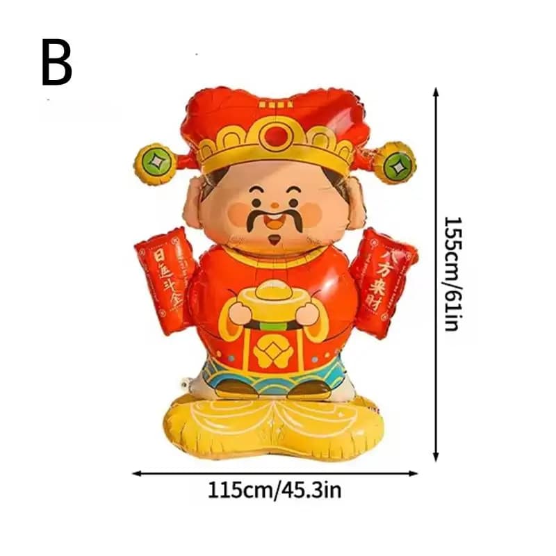 Ballon du Dieu de la Richesse du Nouvel An Chinois 2026, Année du Cheval, Décoration de Fête du Prin