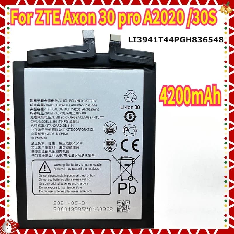 Nouvelle batterie de téléphone portable de haute qualité LI3941T44PGH836548 4200mAh pour ZTE Axon 30