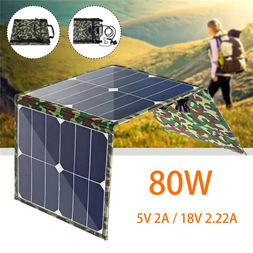 Cellule solaire 80W panneaux photovoltaïques système de chargeur USB batterie V 5V Portable Flexible