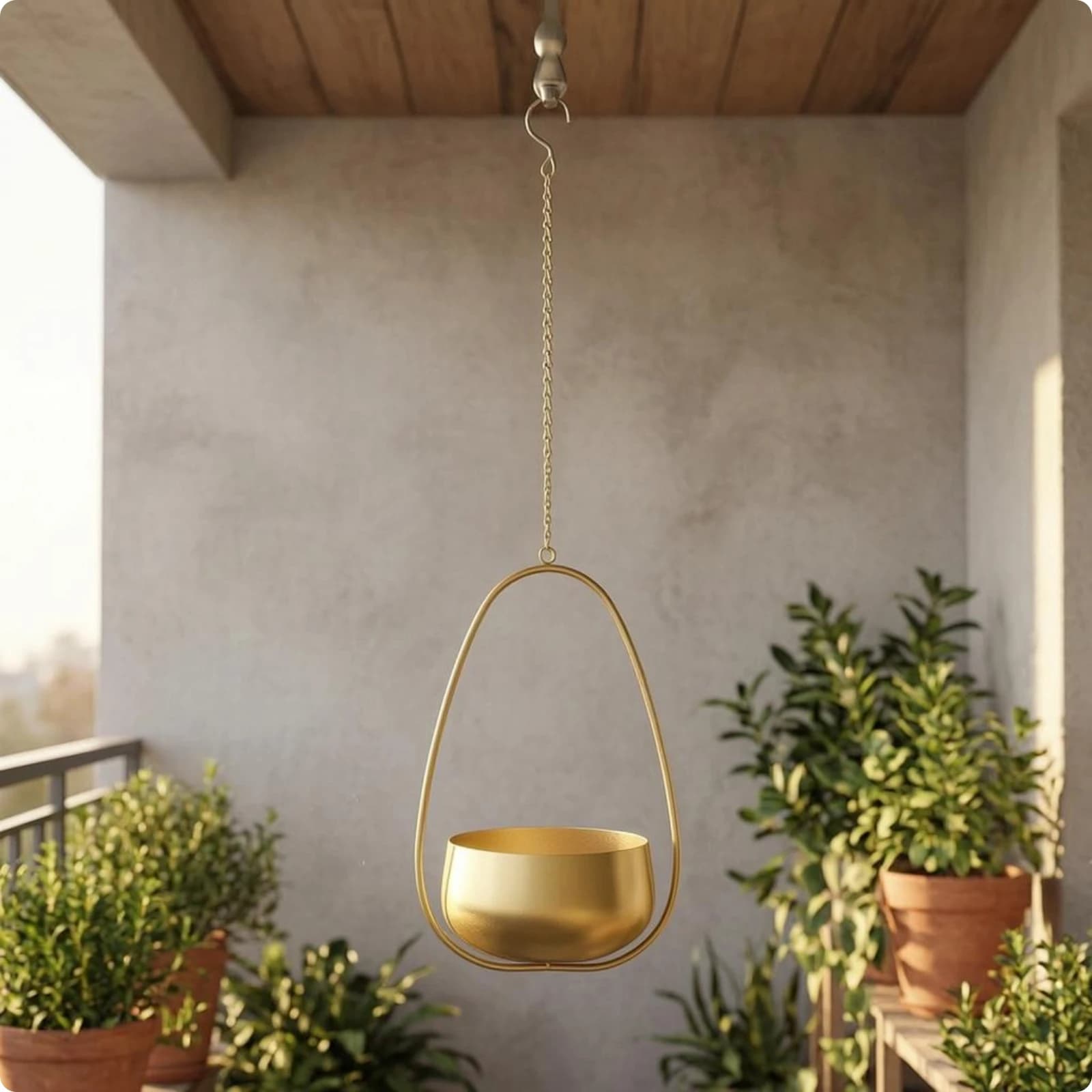 Jardinière suspendue en forme de larme, panier suspendu peint lisse, décoration de jardin, décoratif