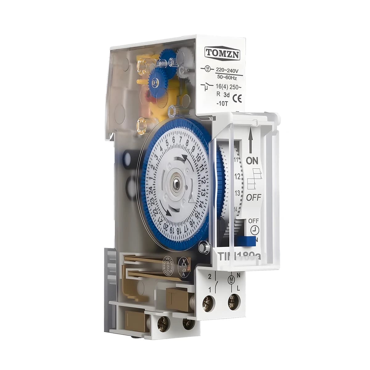Relais de minuterie programmable 24 heures - 110V/220V 16A avec batterie de secours sur rail DIN pou