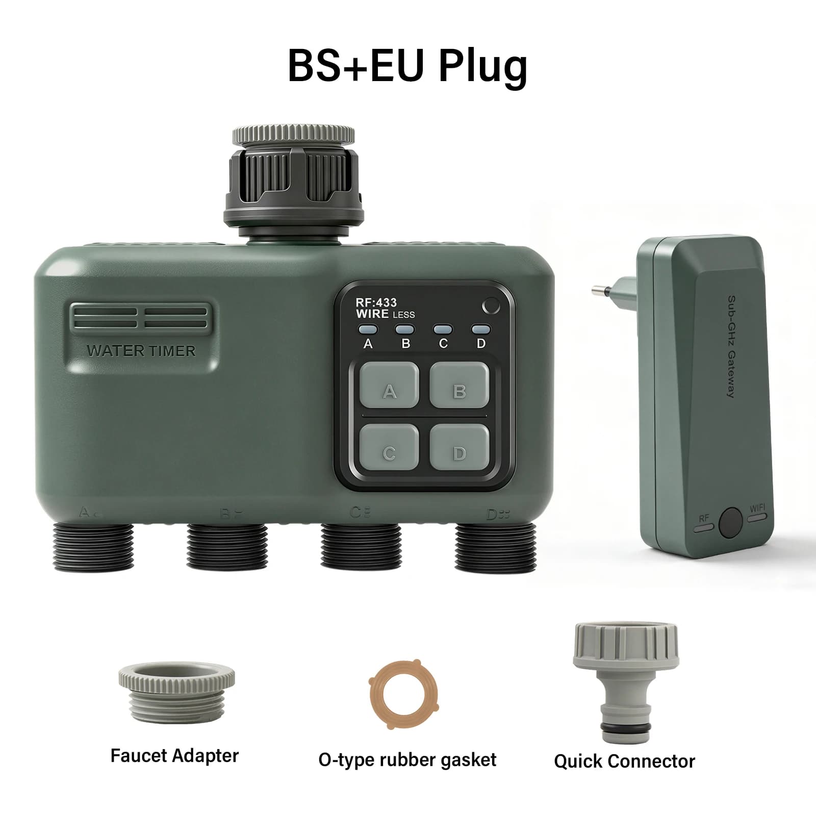Programmateur d'arrosage WiFi Yieryi 4 zones, contrôleur d'irrigation intelligent, application Tuya,