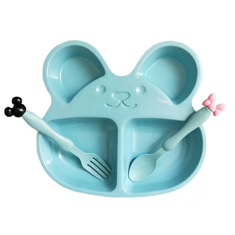 Ensemble de vaisselle en paille de blé pour enfants, assiette à dîner pour bébé, plats d'alimentatio
