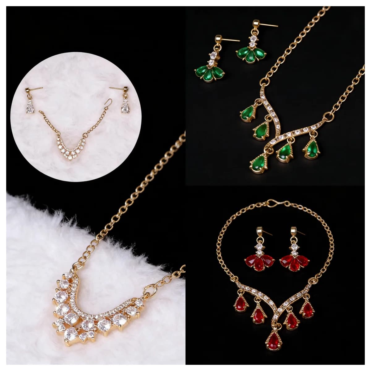 Accessoires de poupée/bijoux de poupée, collier en pierre de zircon en métal, couronne pour poupée X