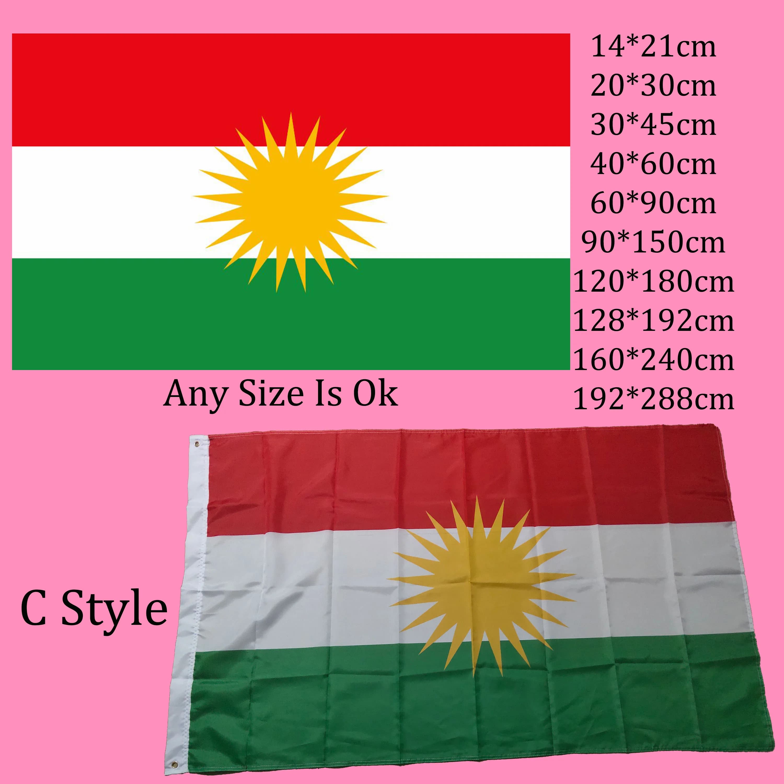 KAFNIK-Drapeau Kurde 90x150cm, en Polyester, pour la Maison