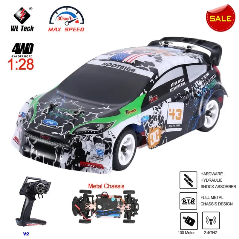 WLtoys K989 1:28 4WD 2.4G Mini RC Racing Car Haute vitesse Off-Road Télécommande Dérive Jouets Véhic