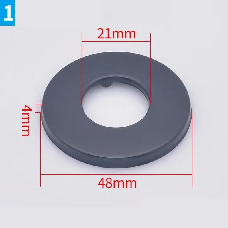 Couvercle mural de tuyau d'eau en acier inoxydable noir, 2 pièces, finition chromée pour robinet de 