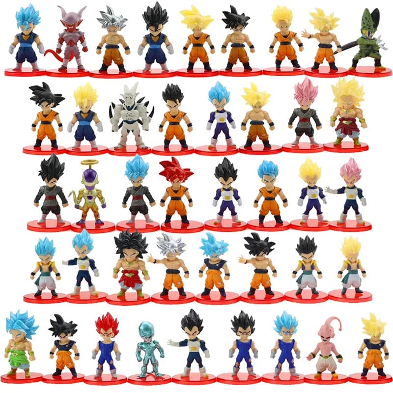21 pcs/lot Dragon Ball Mini Figure Super Saiyan Goku végéta figurines DBZ poupées modèle jouets cade