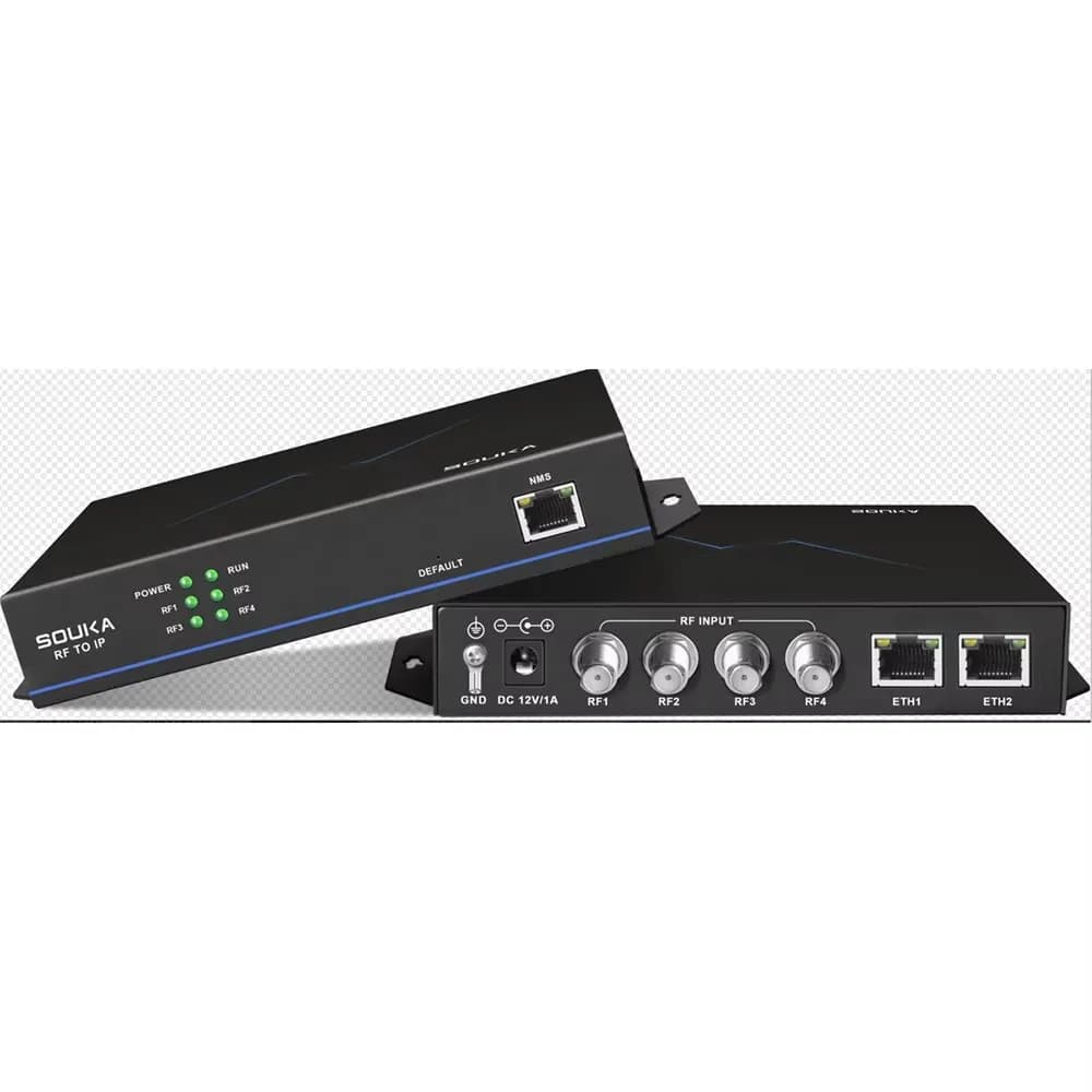 Tuner 4 canaux vers IP DVB-S2 DVB-T2 vers IPTV Catv, équipement de système TV, passerelle récepteur 