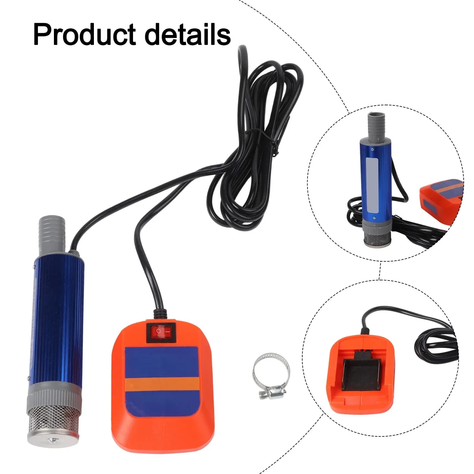 Pompe à batterie lithium 12V compacte 40-60L/min pour transfert d'eau et de diesel, conception sans 