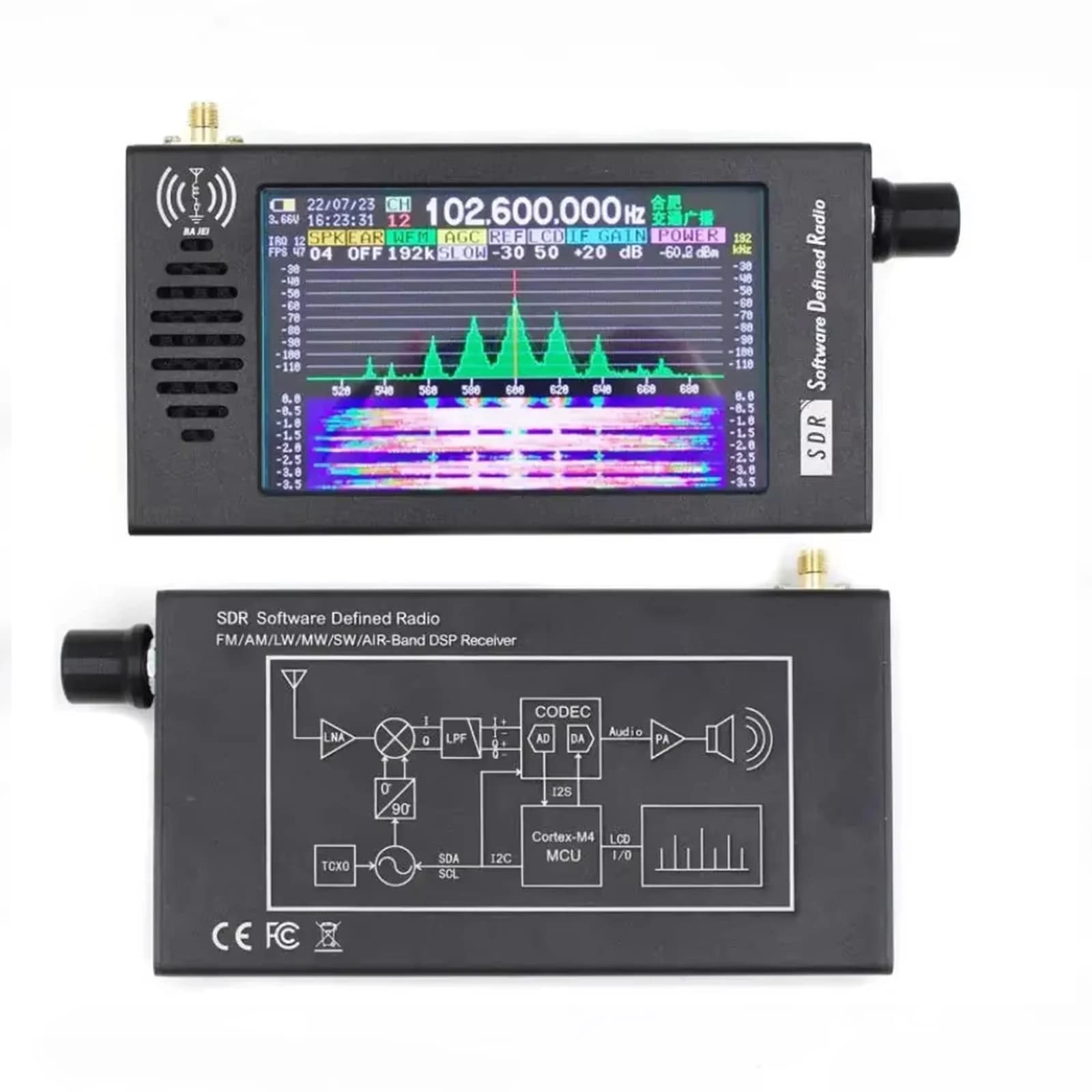 Récepteur de démodulation numérique SDR, récepteur radio numérique DSP à ondes courtes, radio défini