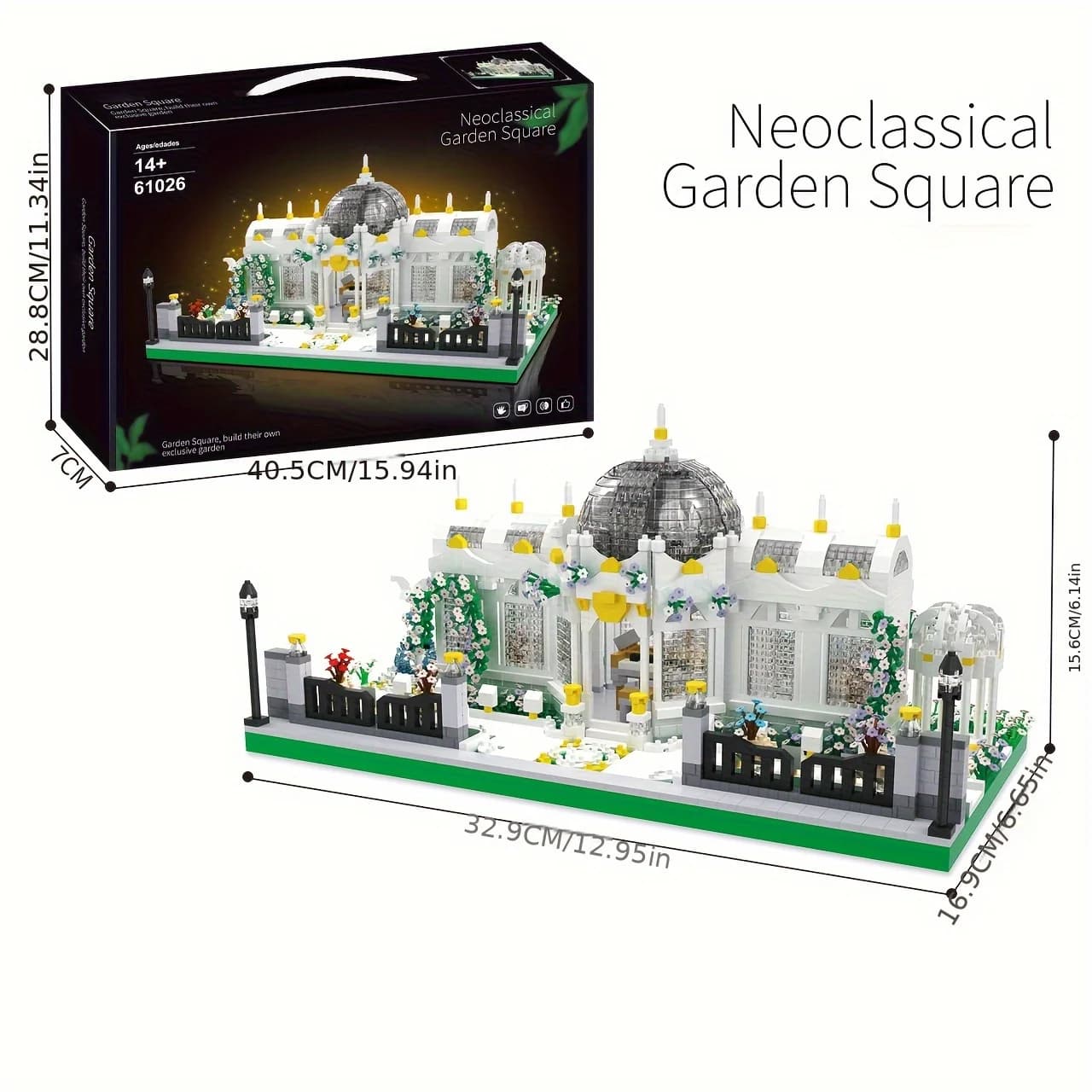 Ensemble d'assemblage carré de jardin 3688 pièces, cadeau de noël, d'anniversaire, jouets de décorat