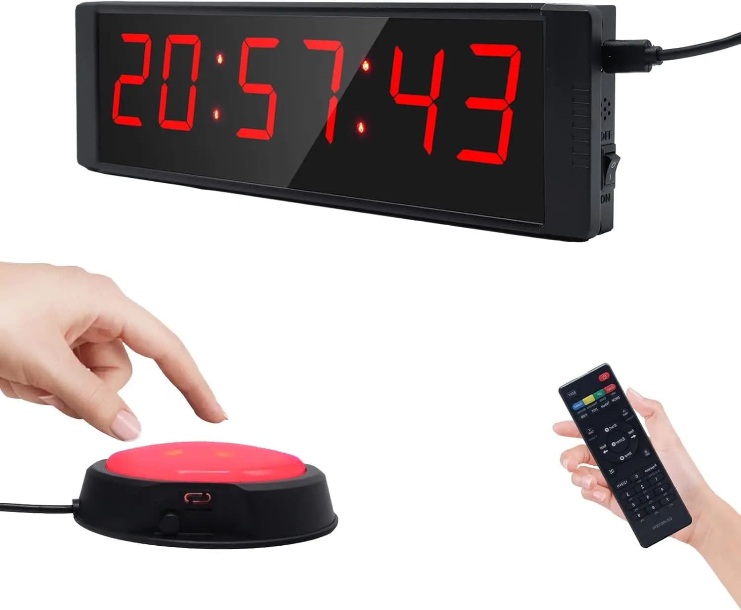 Horloge minuteur de gym pour la salle de sport à domicile, chronométrage de fitness avec bouton marc