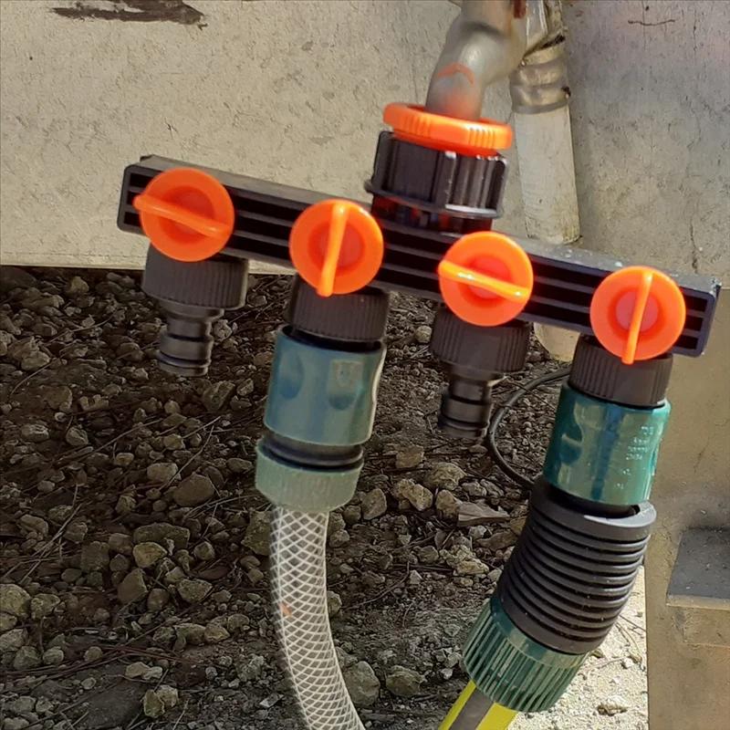 Séparateurs de tuyaux à 4 voies pour arrosage automatique, lien de tuyau d'eau, minuterie, diviseur 