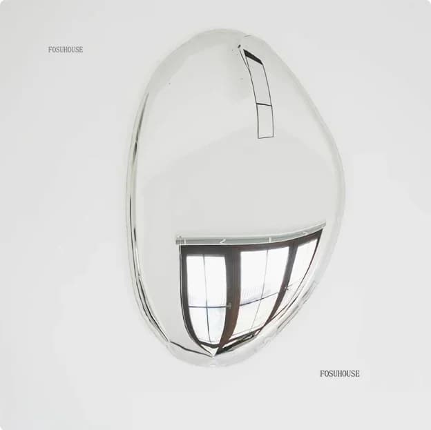 Miroir décoratif mural moderne en acier inoxydable en forme de goutte d'eau, décoration murale pour 