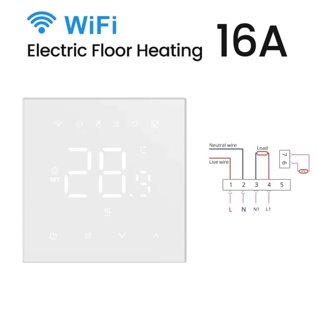 Thermostat de chauffage WiFi AVATTO 220v, contrôleur de température intelligent pour chauffage au so