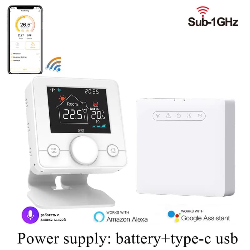 Tuya – Thermostat et récepteur sans fil intelligents, pour chaudière, WiFi, Programmable, températur