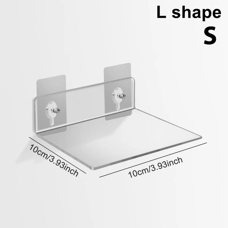 Support mural en acrylique transparent en forme de L/U, pour panneau mural sans poinçon, rangement, 