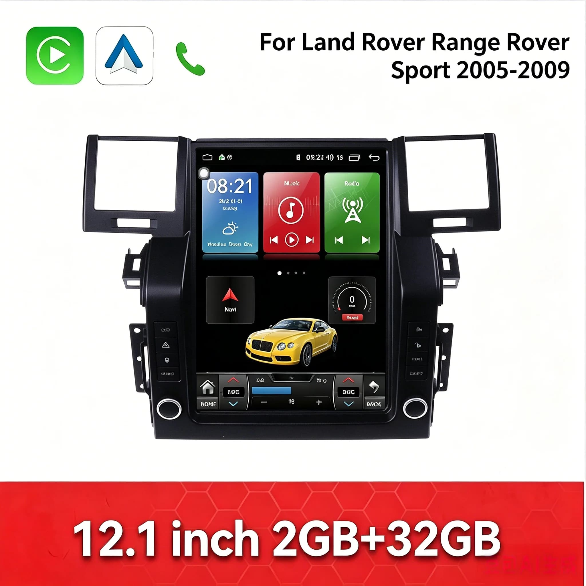 Android 14 pour Land Rover Range Rover Sport 2005 2006 2007 2008 2009, autoradio multimédia GPS avec