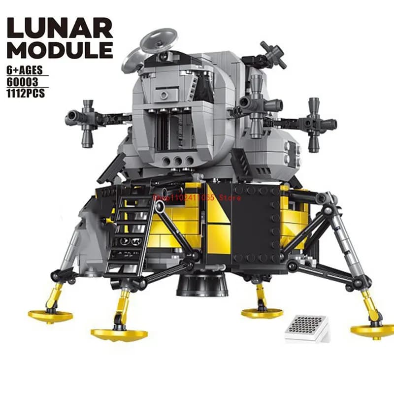 En stock 37003 Apollo Saturn V Space Launch 60003 Apollo 11 Moon Space Rocket Lunar Lander Model Bui