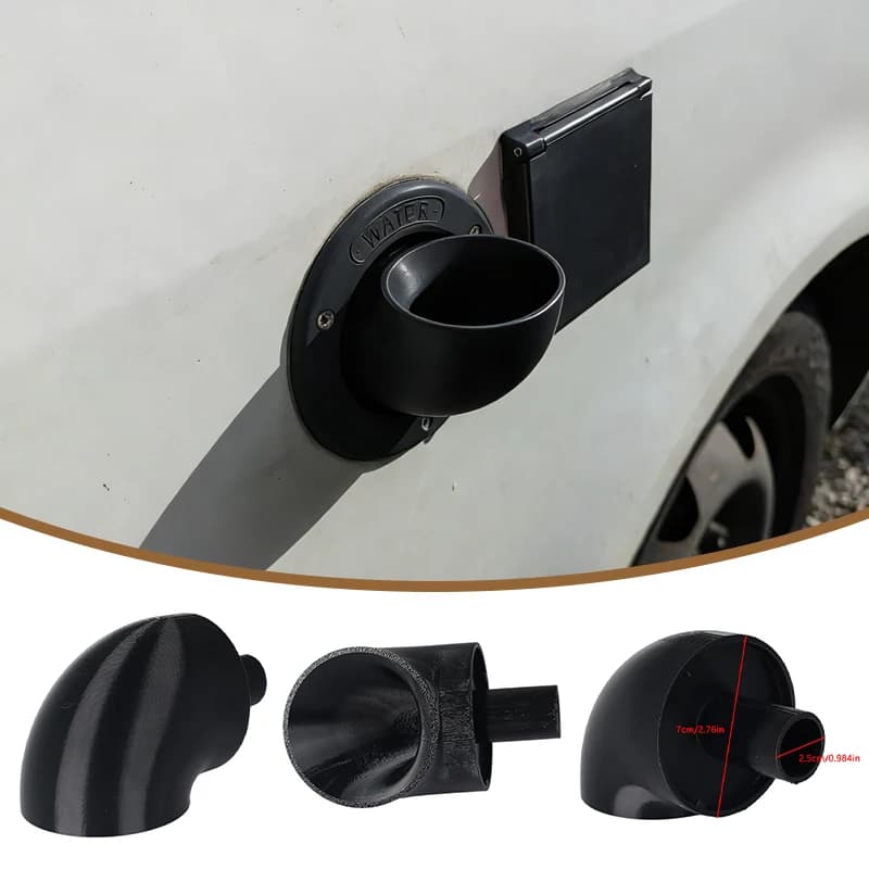 Entonnoir de remplissage d'eau pour camping-car, installé sur une couvercle de remplissage d'eau de 