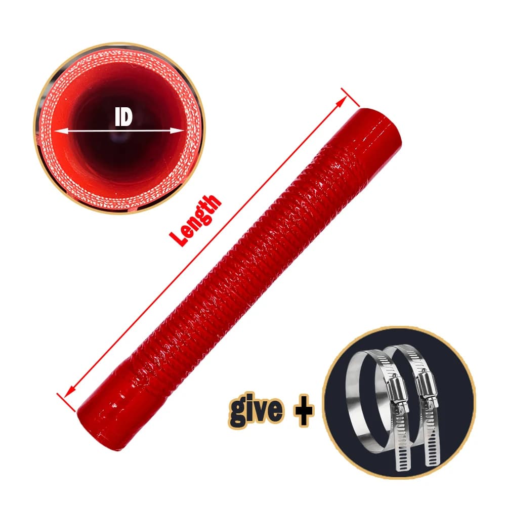 Tuyau ondulé en fil d'acier rouge, Tube de radiateur d'eau pour prise d'air, menuisier en caoutchouc