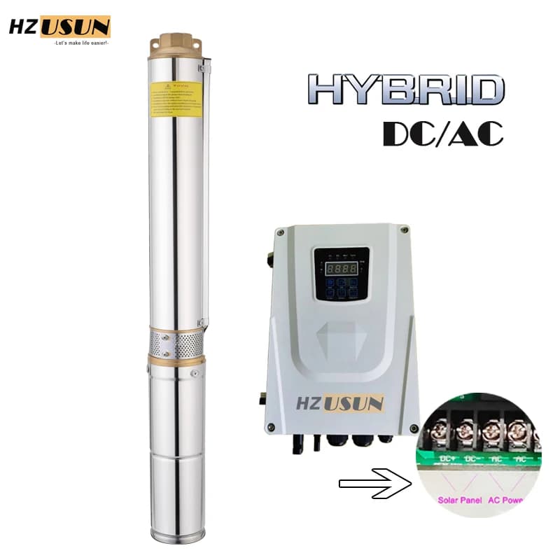 Pompe à eau de forage électrique à énergie solaire 2HP pour l'irrigation haute pression 100M tête AC