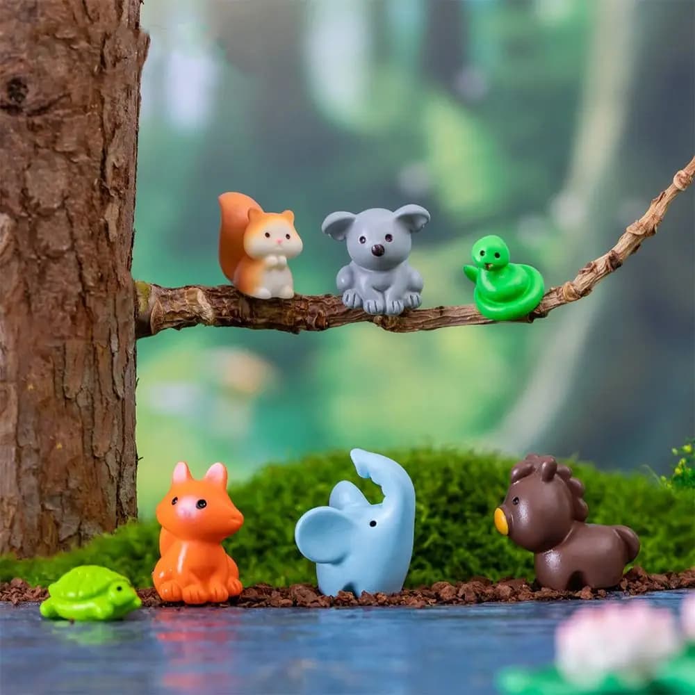Micro ornements de paysage d'animaux mignons faits à la main, artisanat en résine réaliste, chat, ca