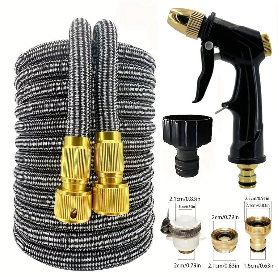 Tuyau d'arrosage extensible de 150 pieds avec pistolet à haute pression - Tuyau d'arrosage extensibl