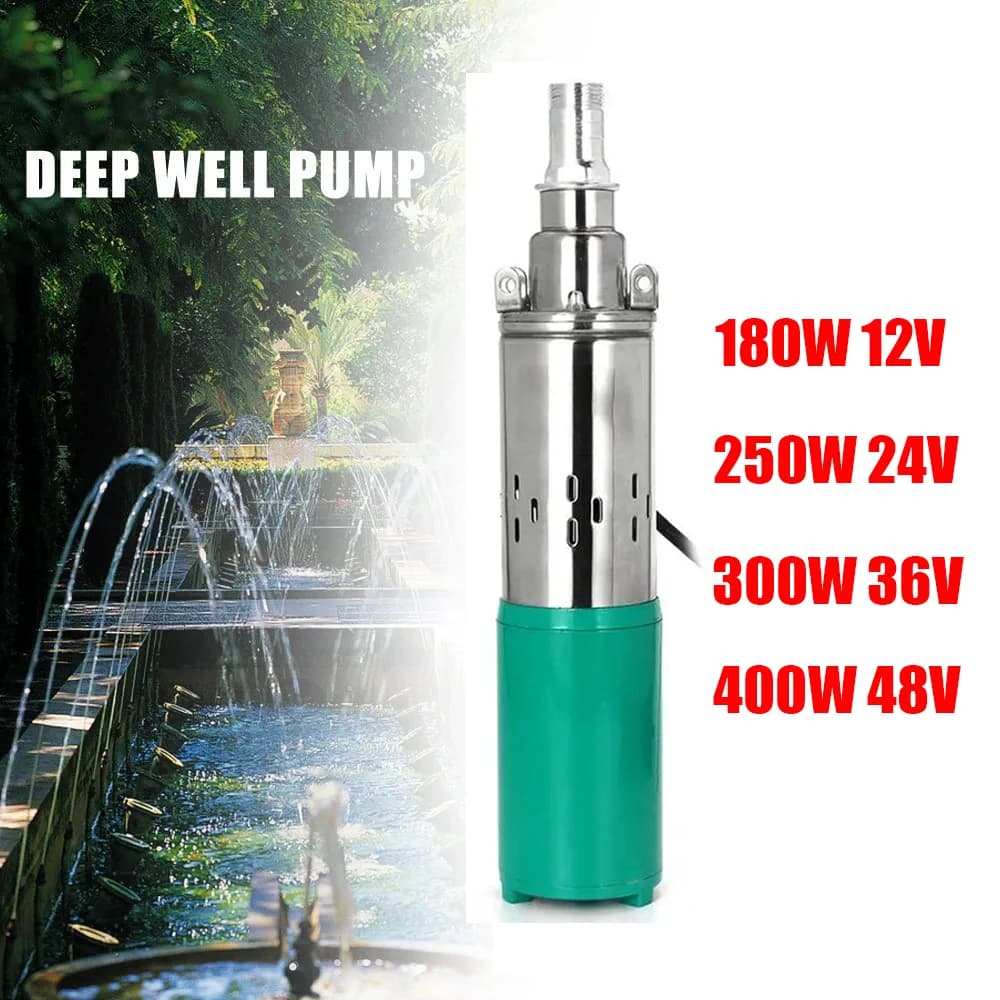 Pompe à eau solaire de puits profond cc 12V 24V 36V 48V 180W 250W 300W 400W pompe à eau solaire pomp