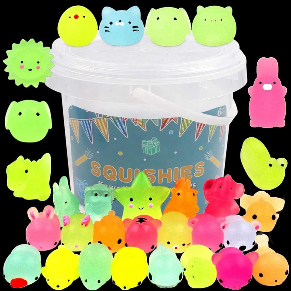 12/36 pièces pour enfants Kawaii animaux Squishies Mochi jouets Squishy brillent dans la nuit cadeau