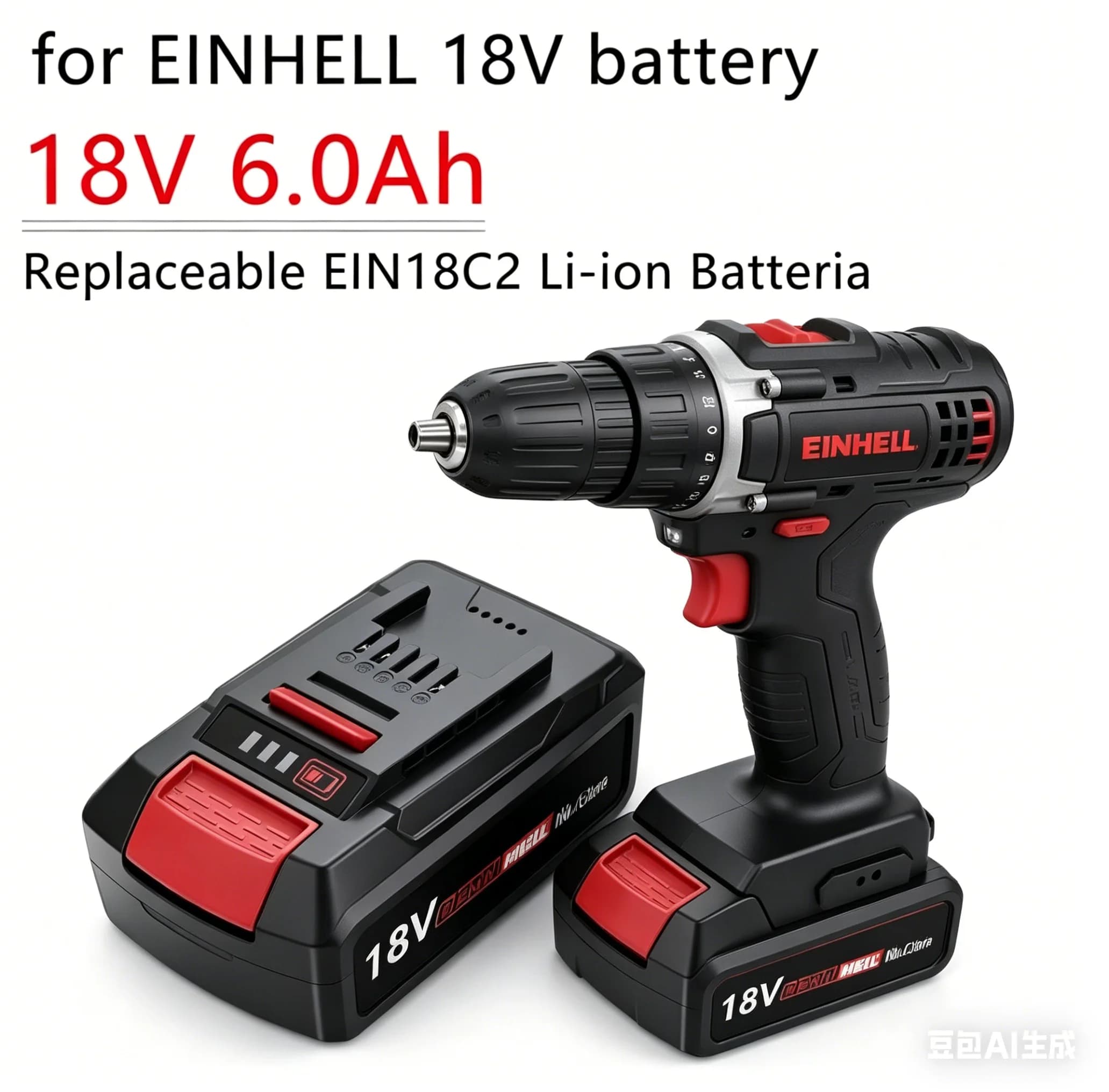 Batterie de remplacement Li-ion 6Ah 5Ah pour EINHELL EIN18C2