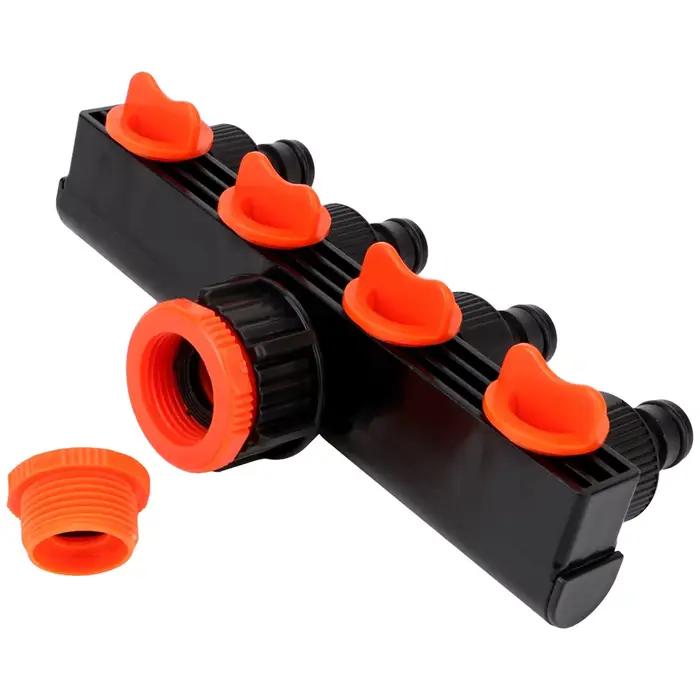 Distributeur de valve 3/4" pour arrosage, connecteur 4 voies pour tuyau d'arrosage et robinet