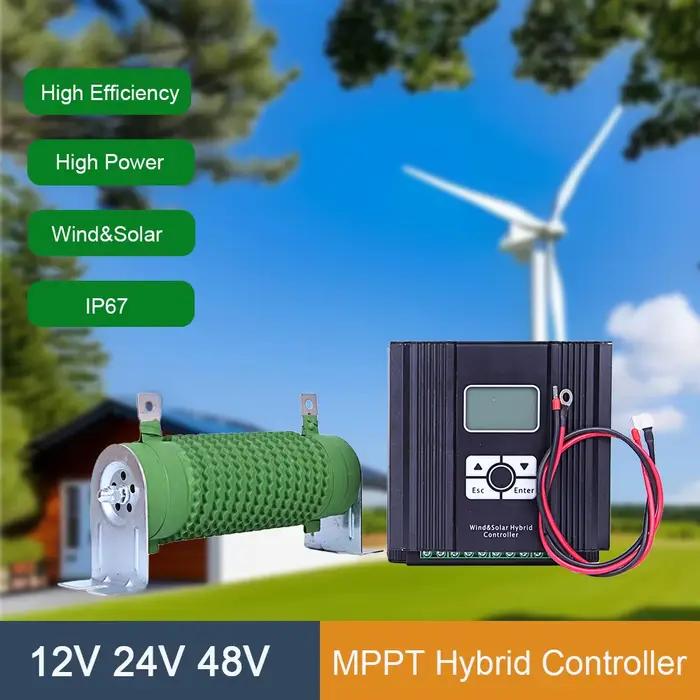 Système hybride solaire et éolien, contrôleur de charge double MPPT, 10kW, 12V, 24V, 24V, 48V, Auto 
