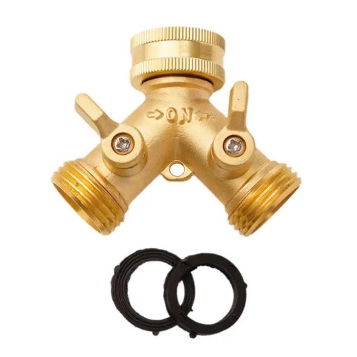 Connecteur en Y en laiton 3/4 po pour tuyau d'arrosage - Répartiteur d'eau pour robinet, accessoires