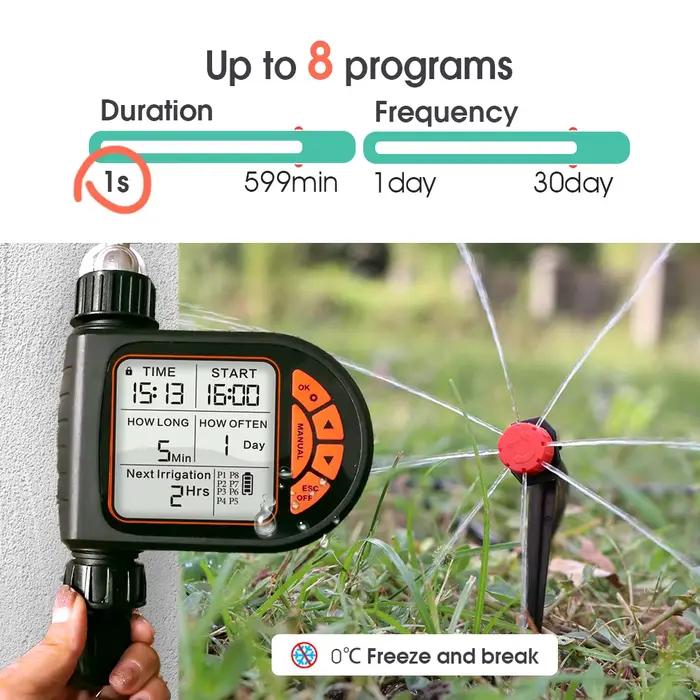 Système d'irrigation goutte-à-goutte automatique avec minuterie et capteur de pluie, 5-50m, tuyau de