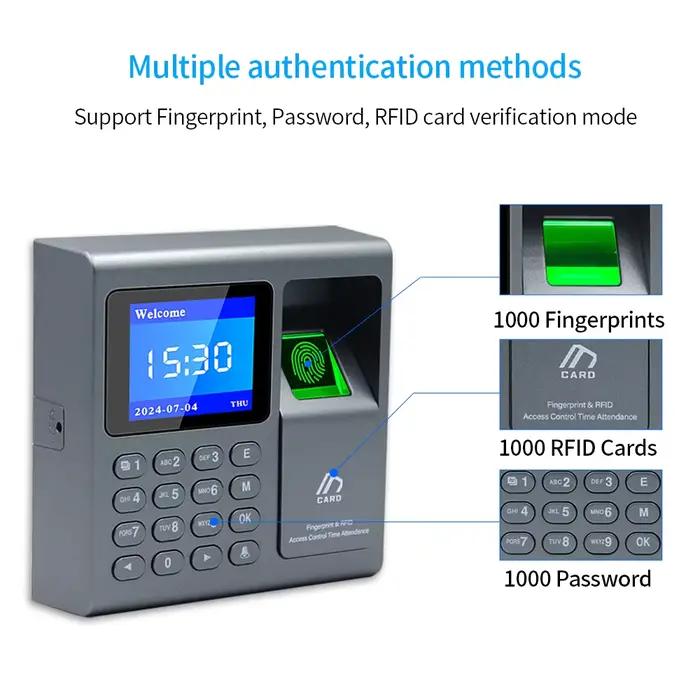 Scanner biométrique d'empreintes digitales, système de contrôle d'accès RFID, enregistreur de temps